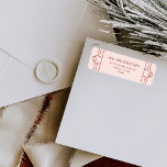 Modern Deco | Pink and Red Return Address Label<br><div class="desc">These elegant return address labels feature a modern spin on classic art deco. Festive red geometric borders and ornamentation decorate a blush pink background. They coordinate perfectly with our Modern Deco Christmas holiday greeting card collection.</div>