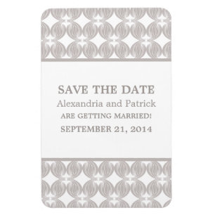 Modern Deco Save the Date Magnet, Latte Magnet