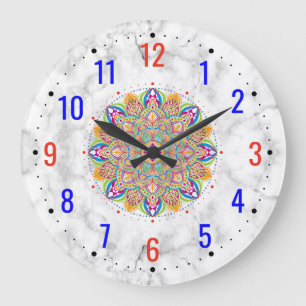 Modern Decor With White Marble Effect - Unusual Large Clock