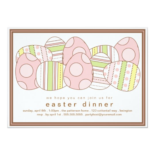 Modern Decorated Eggs Easter Dinner Invitation