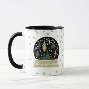 modern decorated snow globe mug