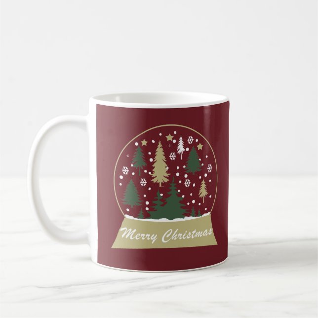 Modern decorated snowglobe coffee mug (Left)