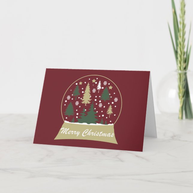 Modern decorated snowglobe holiday card (Front)