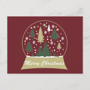 Modern decorated snowglobe holiday postcard