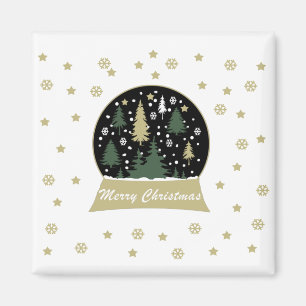 Modern decorated snowglobe magnet