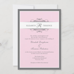 Modern Decorative Blush Wedding Invitation