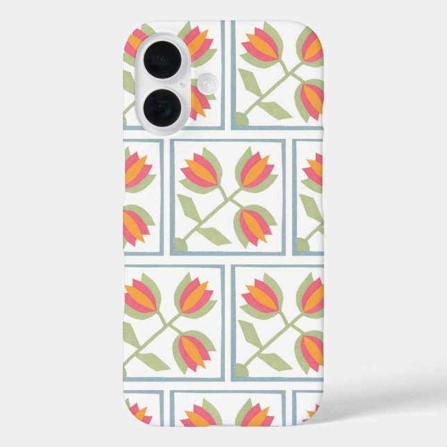 Modern Decorative Flowers Pattern Case-Mate iPhone Case (Back)