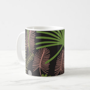 Modern Decorative Foliage Floral Pattern Coffee Mug