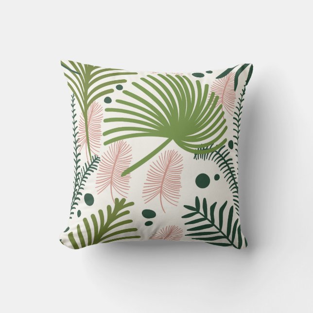 Modern Decorative Foliage Floral Pattern Cushion (Front)