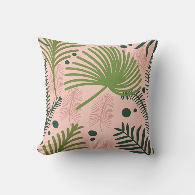 Modern Decorative Foliage Floral Pattern Cushion (Front)