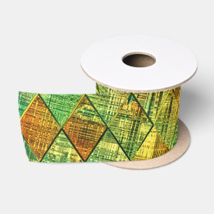 Modern Decorative Geometric Stained Glass Satin Ribbon