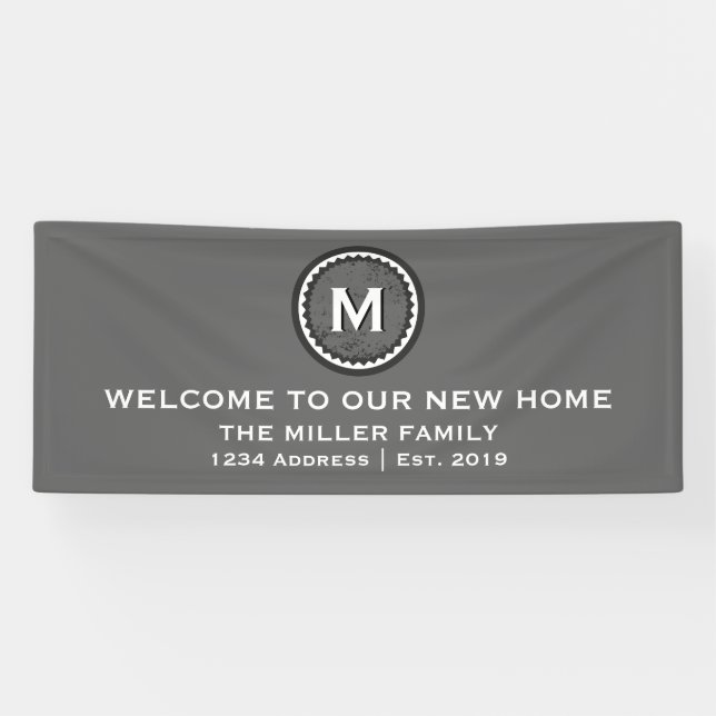Modern Decorative Welcome Housewarming Party Banner (Horizontal)