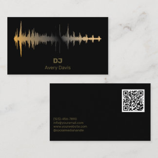 Modern Deejay DJ Music Beat Professional QR Code Business Card