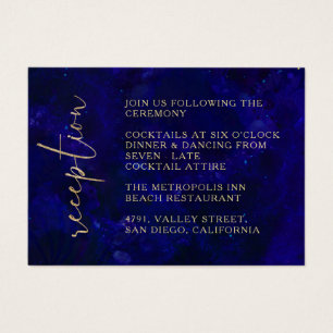 Modern Deep Blue Calligraphy Wedding Reception