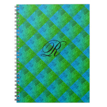 MODERN DEEP GREEN BLUE CUTE Spiral Photo  Notebook