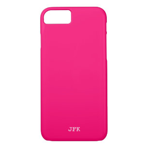 Modern deep hot pink solid initials custom  iPhone 8/7 case