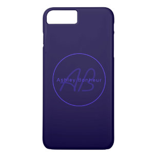 Modern Deep Purple Colours   Cool Name & Monogram iPhone 8 Plus/7 Plus Case