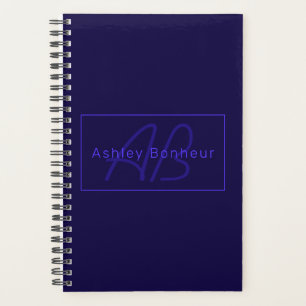 Modern Deep Purple Colours Cool Name & Monogram Planner