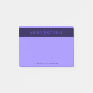 Modern Deep Purple Colours   Cool Name & Monogram Post-it Notes