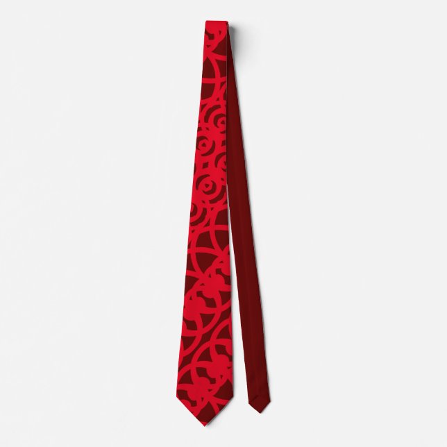 Modern Deep Red 650000c Cute Neck Tie (Front)