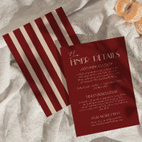 Modern Deep Red Cream Classy Fancy Wedding Details