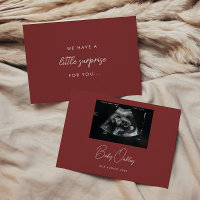Modern Deep Red 'Little Surprise' Pregnancy