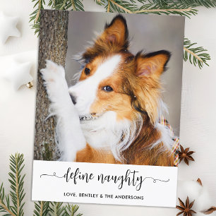 Modern Define Naughty Personalised Funny Pet Photo Holiday Postcard
