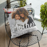 Modern | Definition Of Mother Photo Cushion<br><div class="desc">Give your mother a gift to cuddle, this gorgeous photo pillow is the perfect gift for , mom, mommy, mom, mommy, mama this mothers day or birthday! featuring your favorite photo, 'MOTHER' written in script font and a personal message or keep the template which reads 'MUHTH-ER NOUN, ONE SINGLE PERSON...</div>