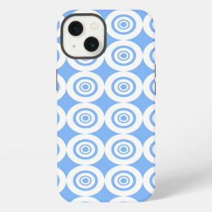 Modern Deisgn Light Blue White Circles Pattern iPhone Case
