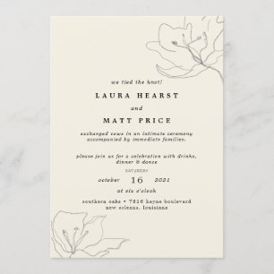 Modern Delicate Eggshell Floral Elopement Invitation