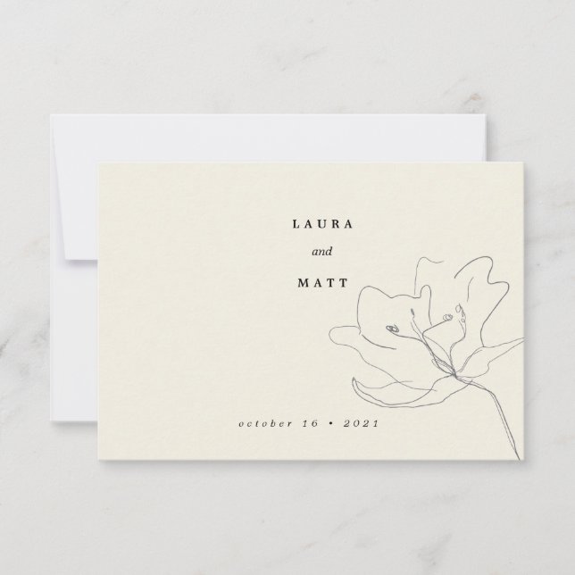 Modern Delicate Eggshell Floral meal choice RSVP (Front)