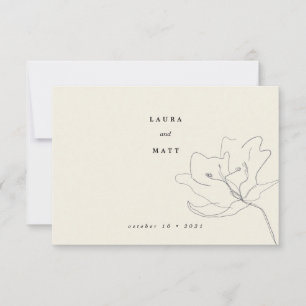 Modern Delicate Eggshell Soft Floral RSVP Card