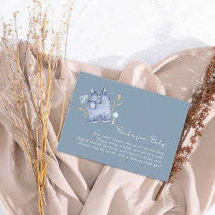 Modern Denim Blue Jean Stripes Baby Shower Enclosure Card