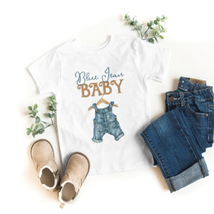 Modern Denim Boy Blue Jean Baby Shower Baby T-Shirt