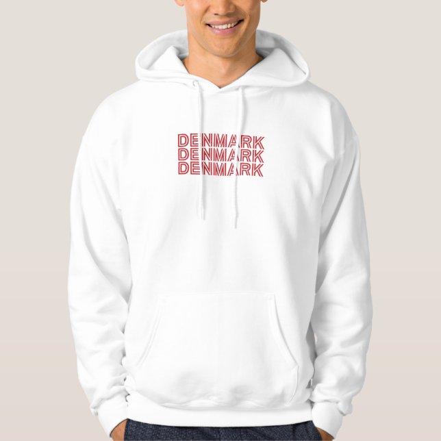Modern Denmark Scandinavia Flag Country Souvenir  Hoodie (Front)