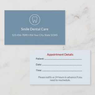 Modern Dental Appointment Card Clinic Reminder
