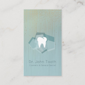 Modern Dental Dentist Appointment Turquoise Gold Business Card