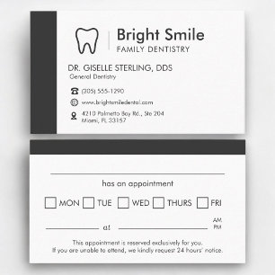 Modern Dental Dentistry Appointment Reminder Card