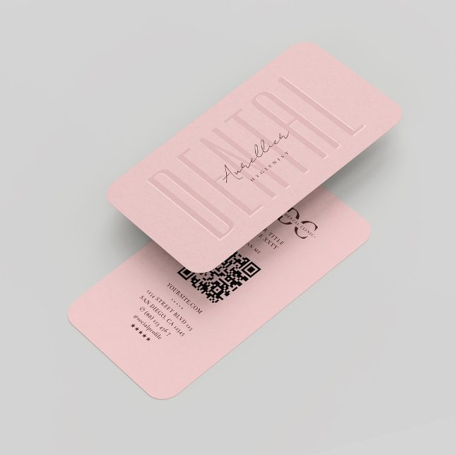 Modern Dental Hygienist Professional Monogram Pink Business Card (Modern Dental Hygienist Professional Monogram Pink Business Card
)