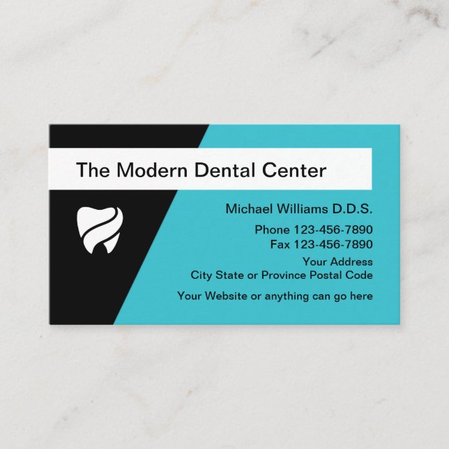 Modern Dental Office Design Business Card (Front)