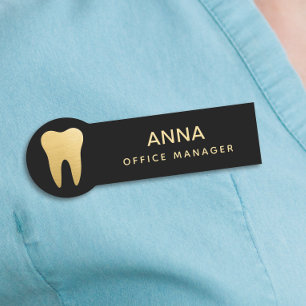 Modern Dental Office Manager Name Tag