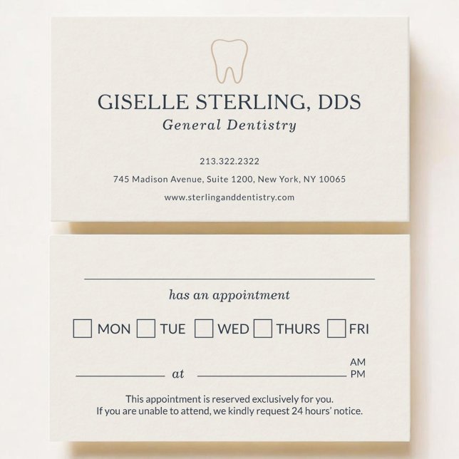 Modern Dental Office Tooth Appointment  Card (Creator Uploaded)