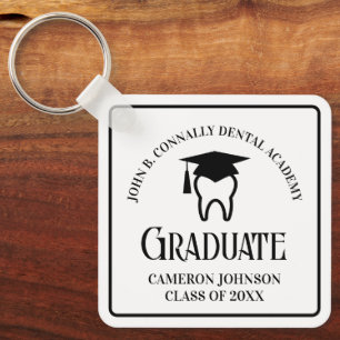 Modern Dental School Custom Graduation Gift Key Ring