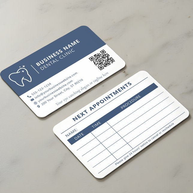 Modern Dentist Appointment Reminder QR Code Business Card (Creator Uploaded)