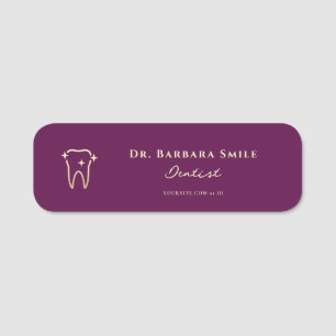 MODERN DENTIST GOLD TOOTH DENTAL ORTHODONTIST  NAME TAG