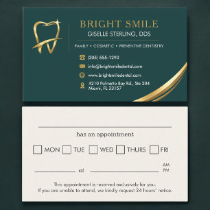 Modern Dentist Logo Dental Appointment Business Card