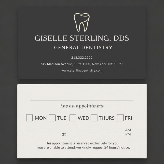 Modern Dentist Office Tooth Appointment Reminder Card (Creator Uploaded)