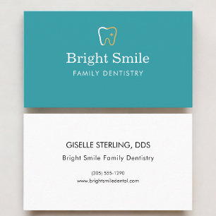 Modern Dentist Office Tooth Icon Business Card