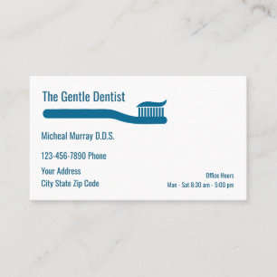 Modern Dentist Toothbrush Theme Business Card