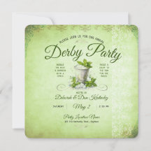Modern Derby Party Watercolor Mint Julep Elegant